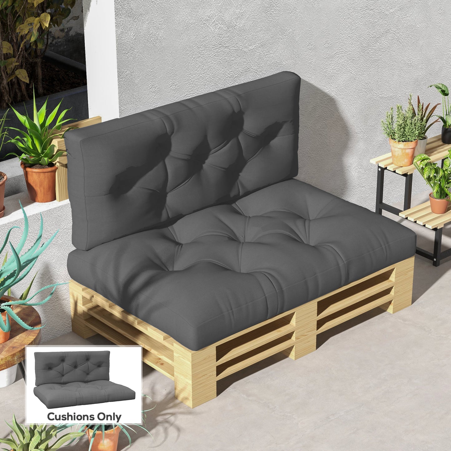 Seat and Back Padded Pallet Cushion Set