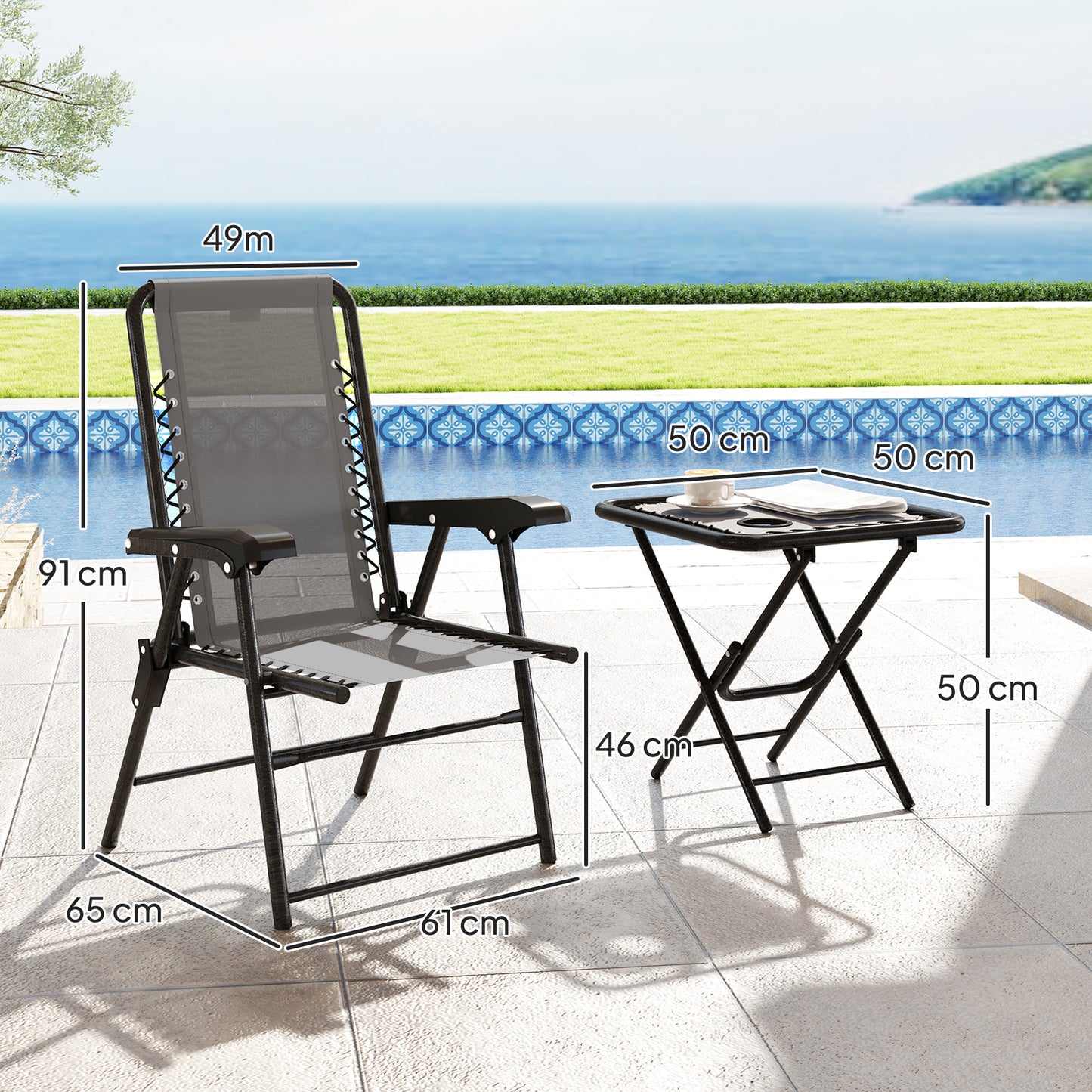 Three-Piece Garden Table and Chair Set