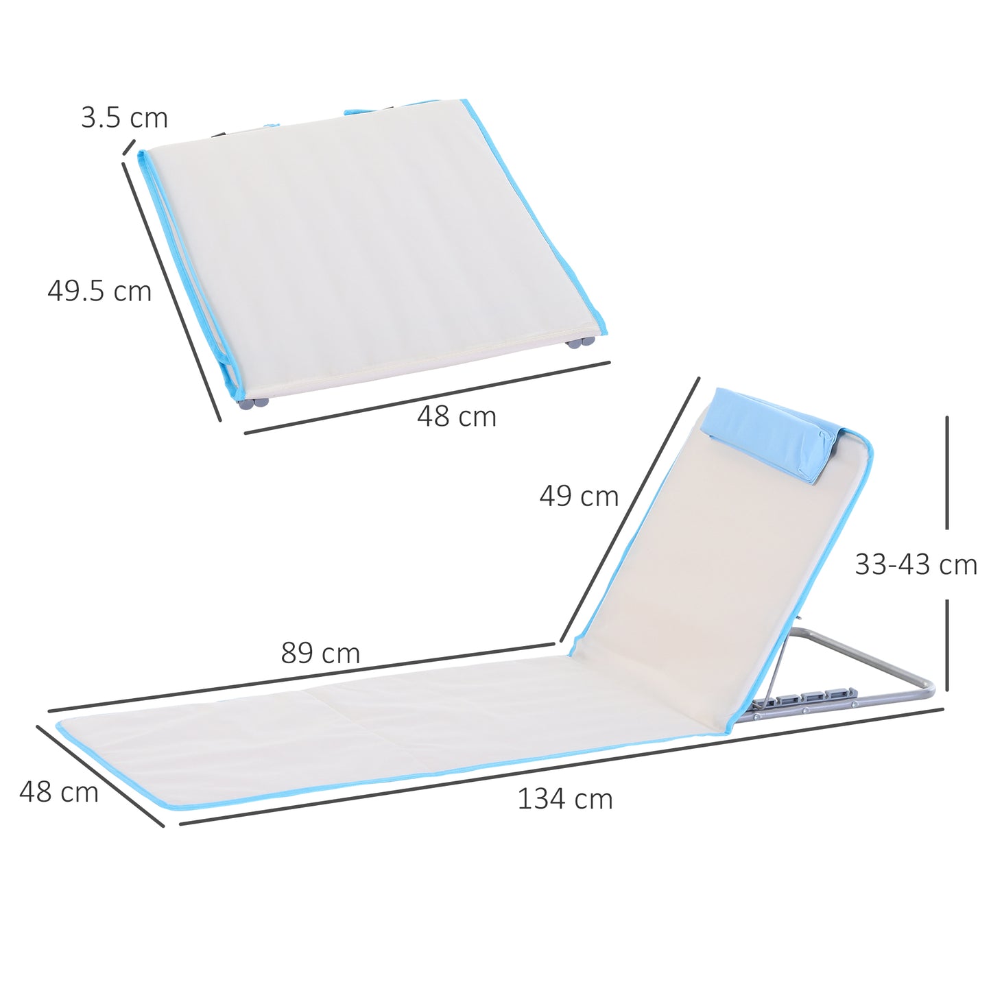 Set of 2 Foldable Garden Beach Chair Mat