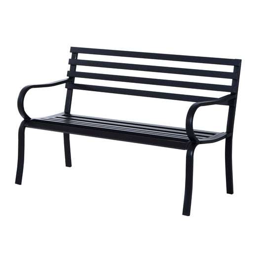 Stylish 2 Seater Metal Garden Porch Chair Bench Stable Patio