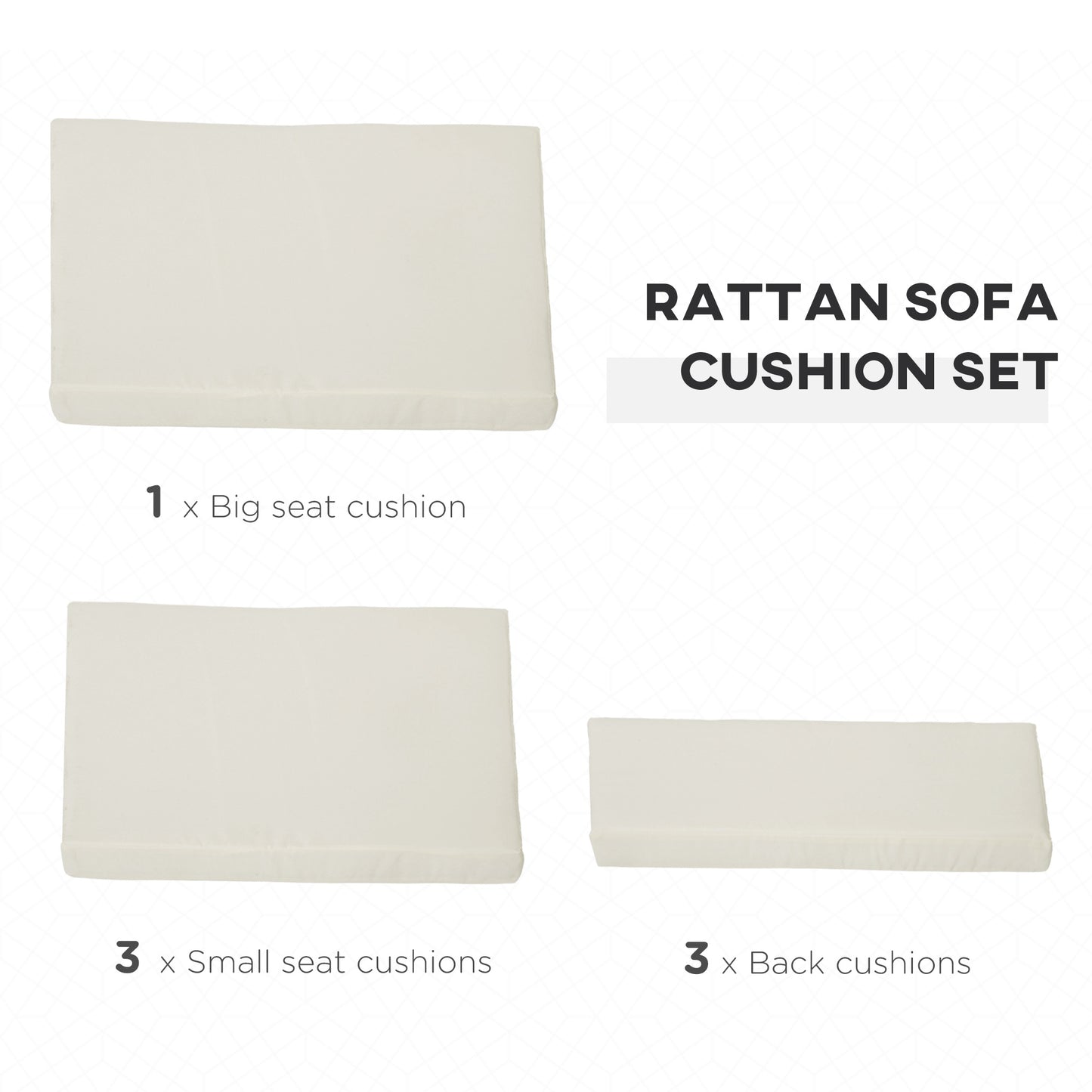 Outdoor Cushion Pad Set for Rattan Furniture