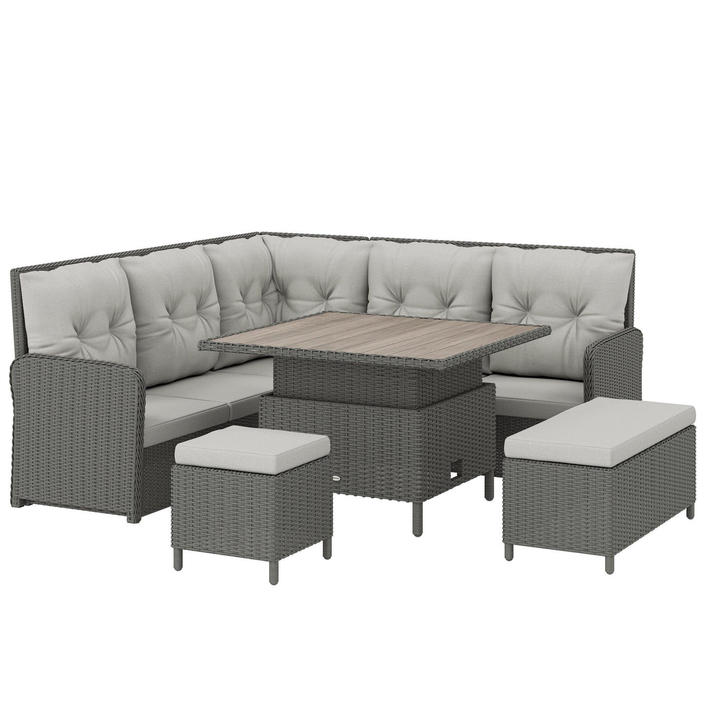 6 Pieces Outdoor PE Rattan Garden Furniture (1)