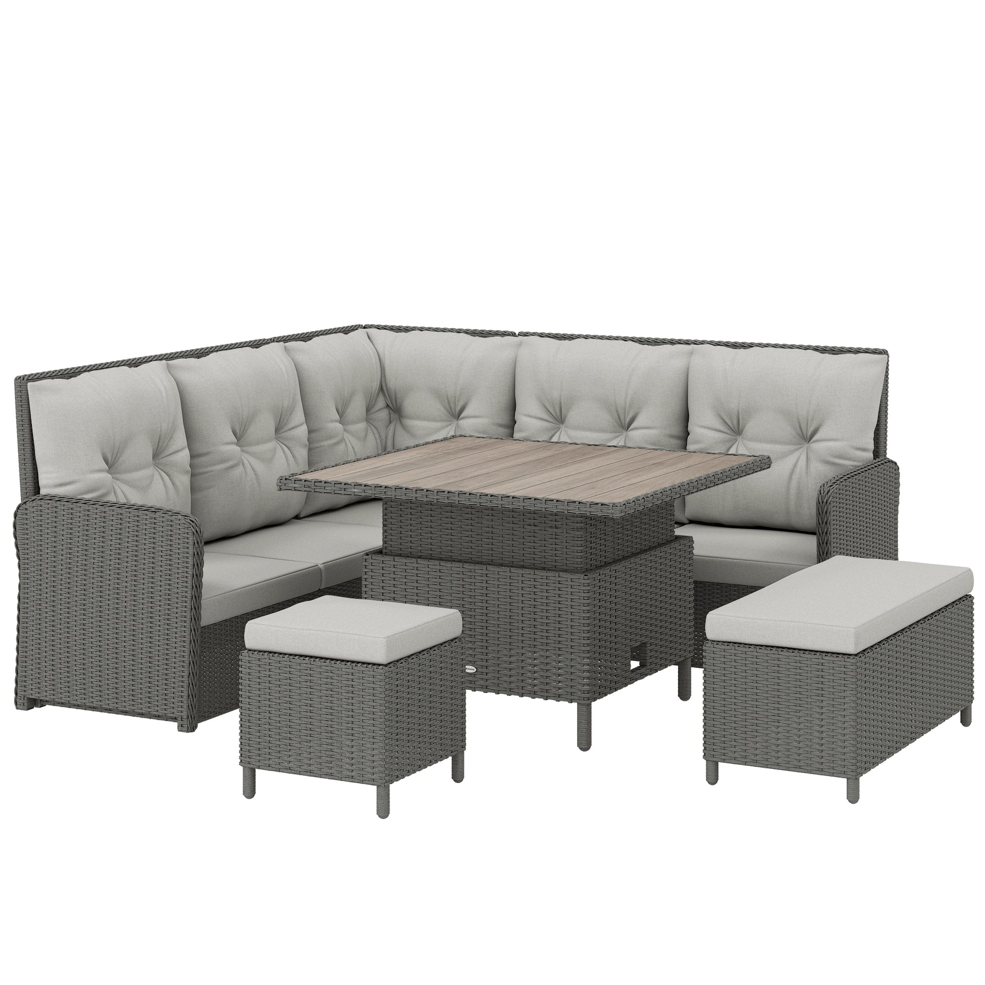 6 Pieces Outdoor PE Rattan Garden Furniture (1)