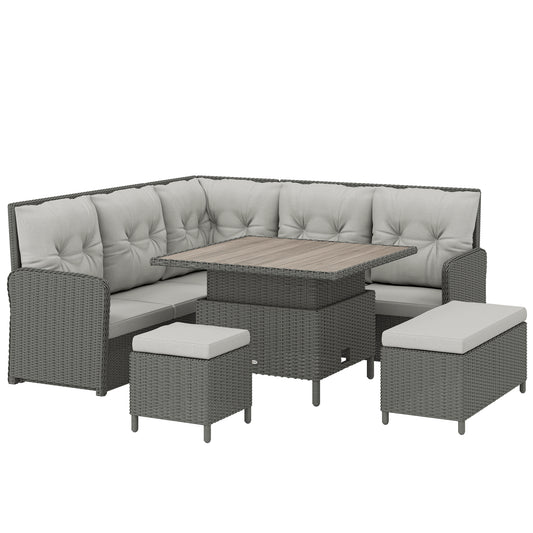 6 Pieces Outdoor PE Rattan Garden Furniture (1)