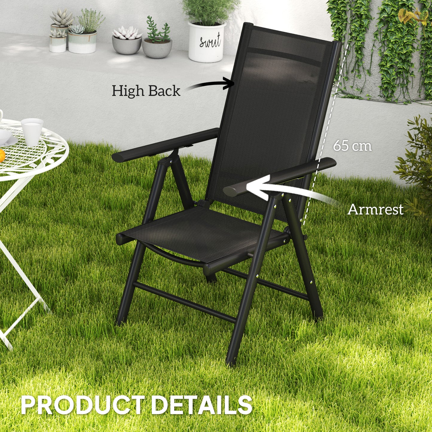 Set of 2 Folding Garden Chairs