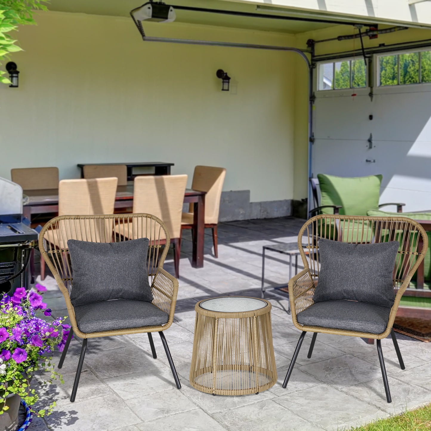 3 Pieces Rattan Bistro Set (1)
