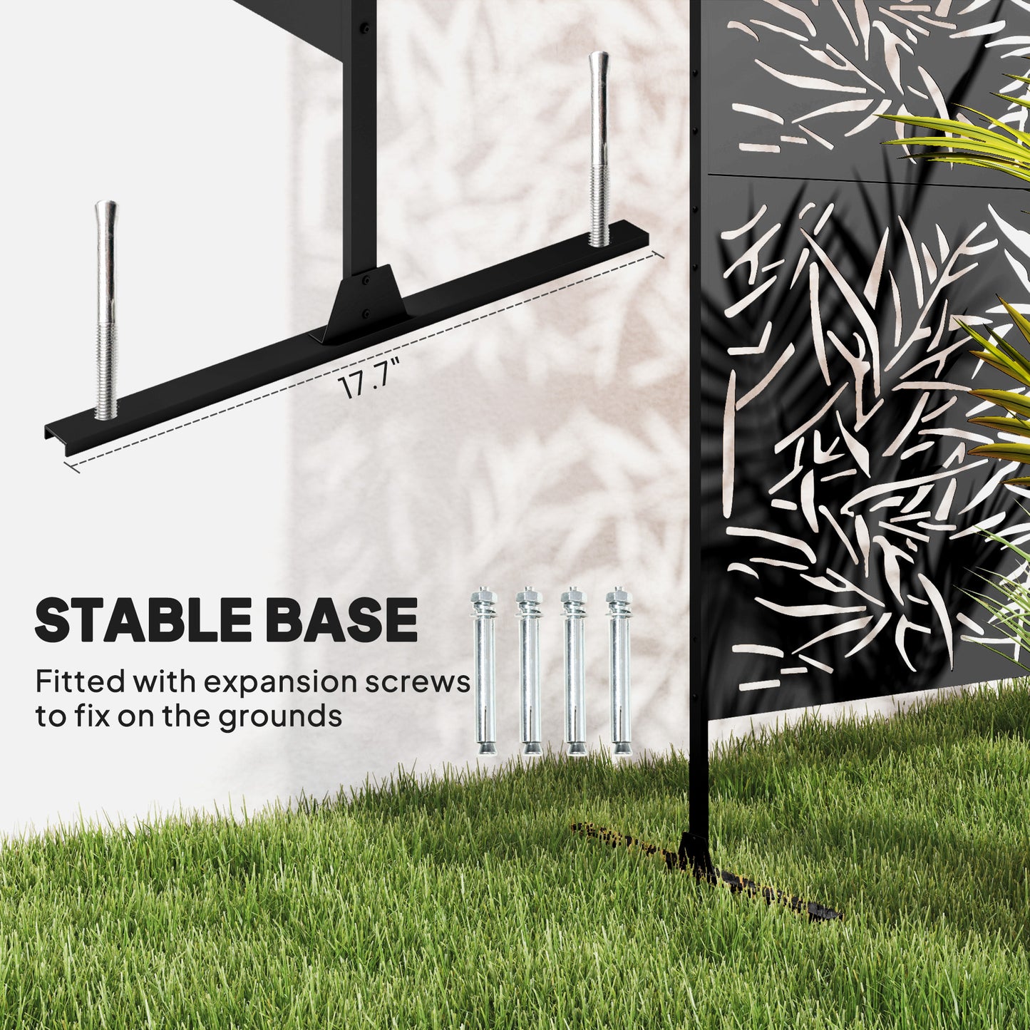 Decorative Garden Privacy Screen with Stand (2)