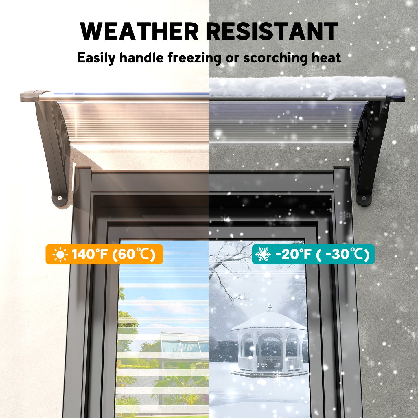 Front Door Canopy Outdoor Awning Aluminium Rigid Plastic