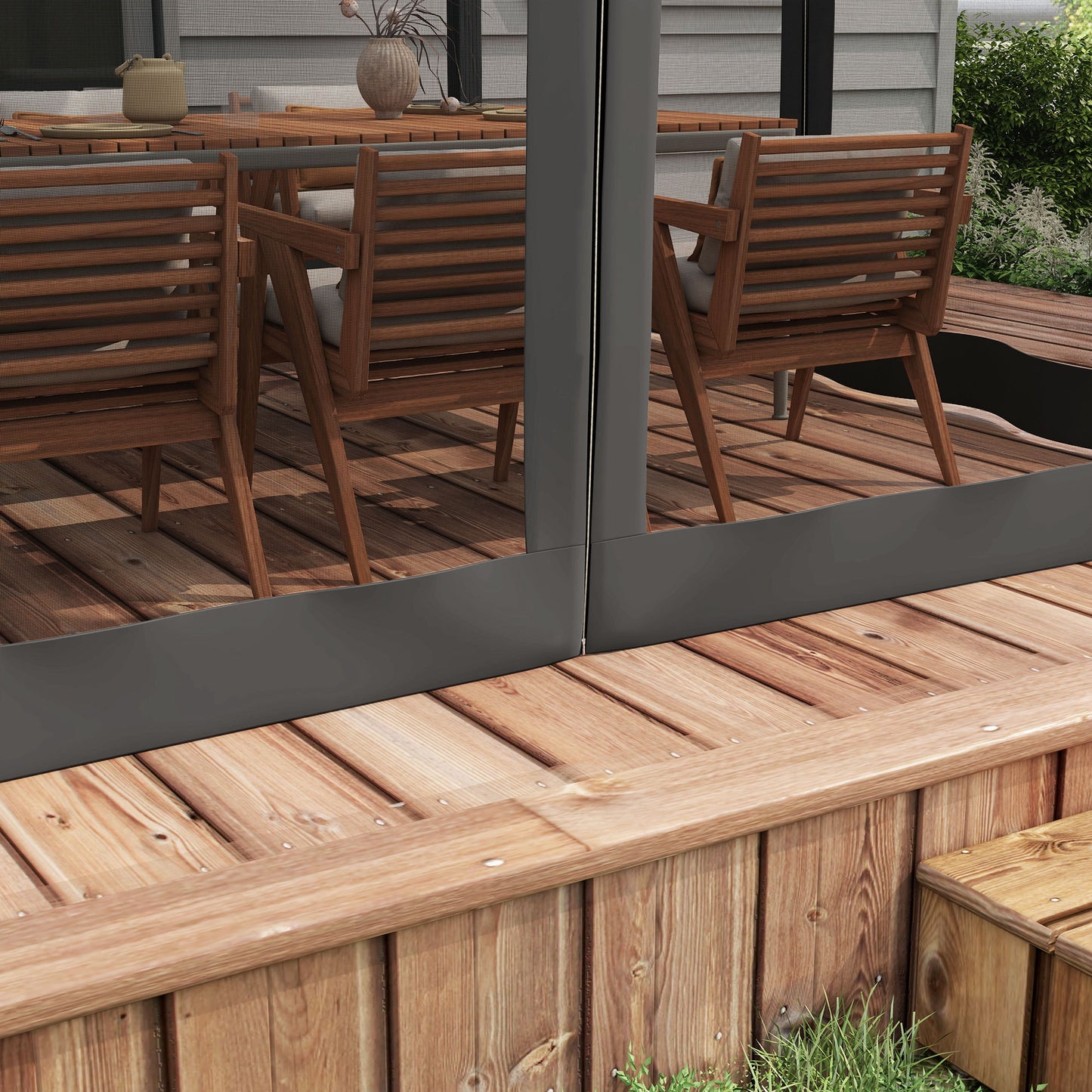 3 x 3m Aluminium Frame Pergola, with Retractable Roof