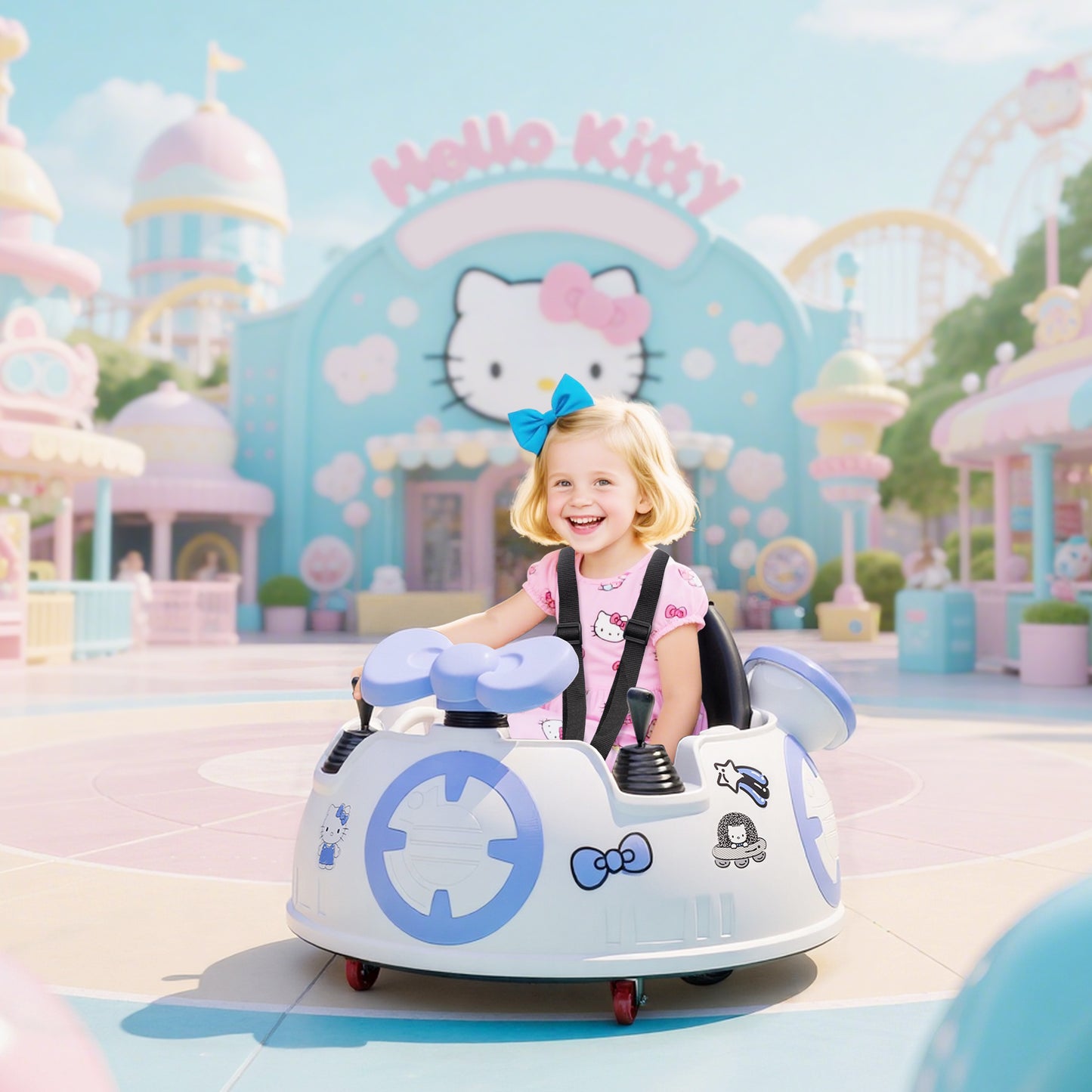 Hello Kitty Kids Ride on Bumper Car with Remote Control