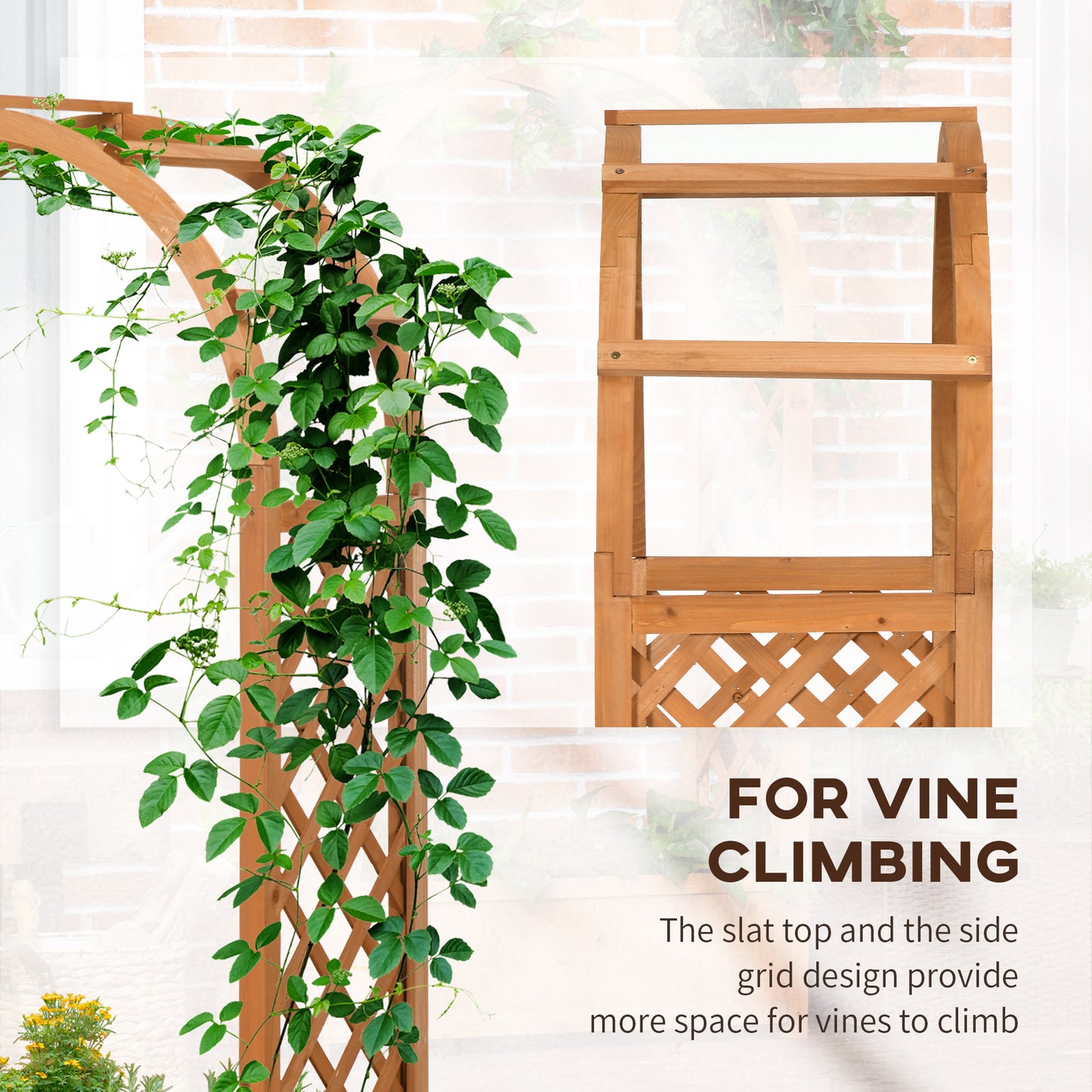 Raised Garden Bed with Arch Trellis