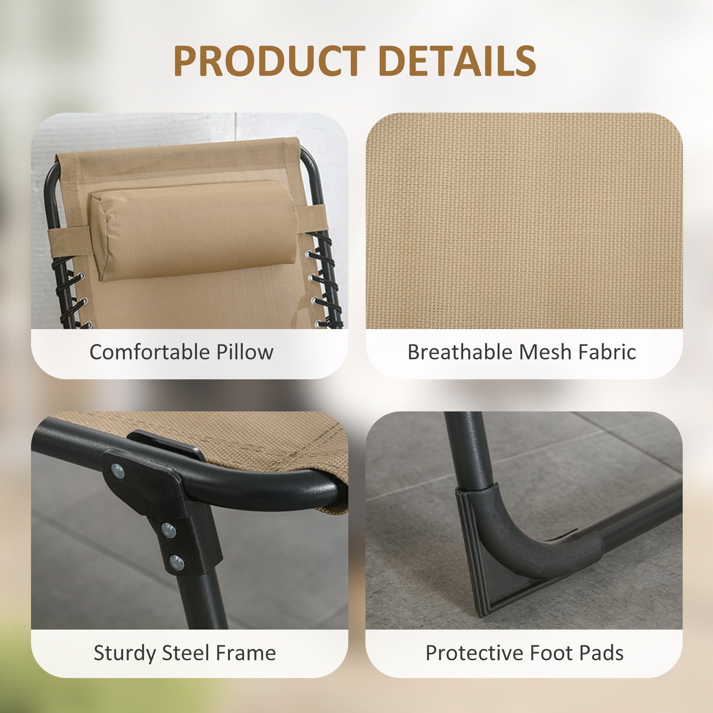 Portable Sun Lounger, Folding Camping Bed Cot