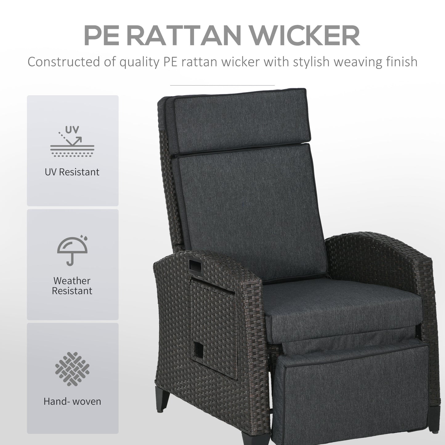Outdoor Recliner Chair with Adjustable Backrest and Footrest (1)