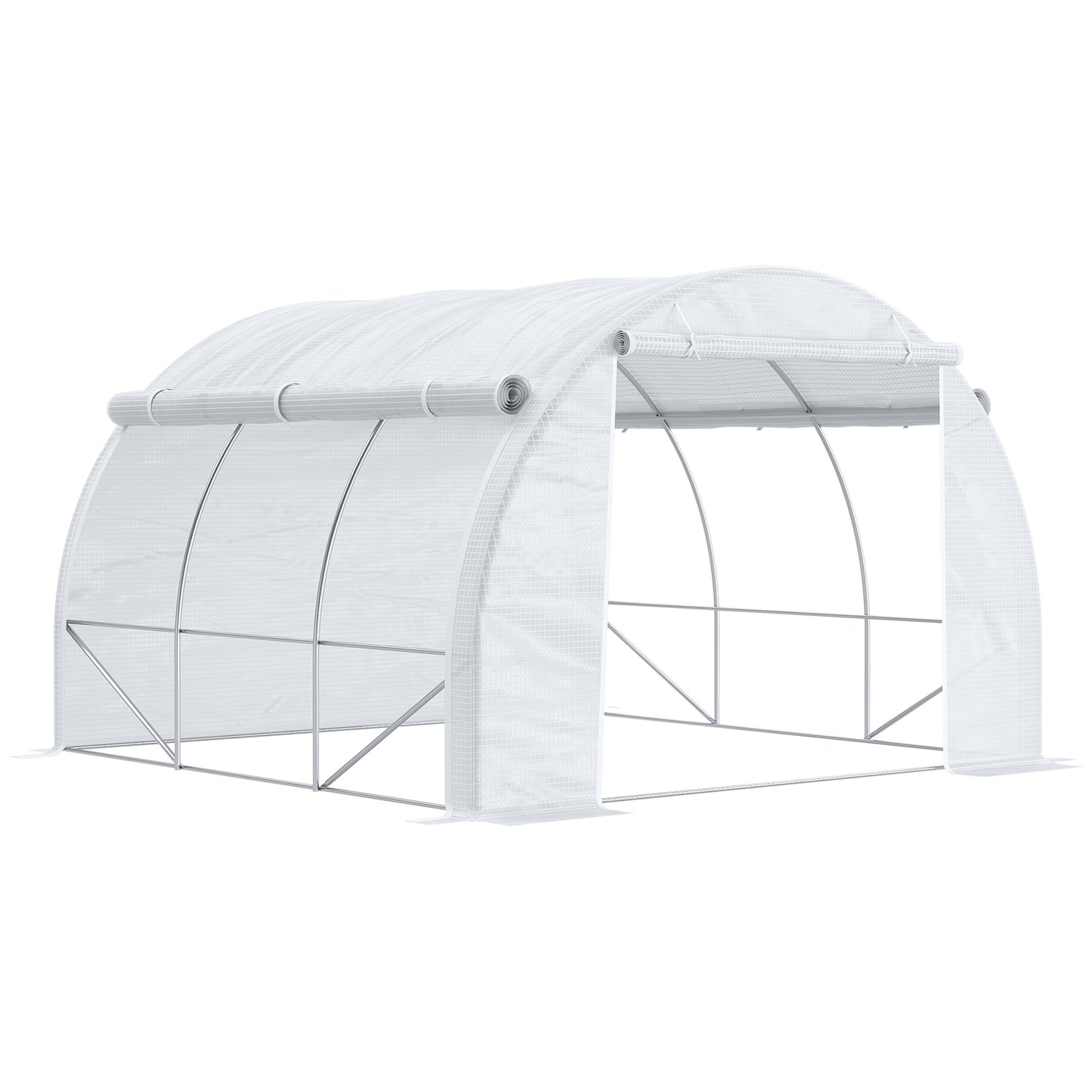 3 x 3 x 2 m Polytunnel Greenhouse with Roll-up Side Walls