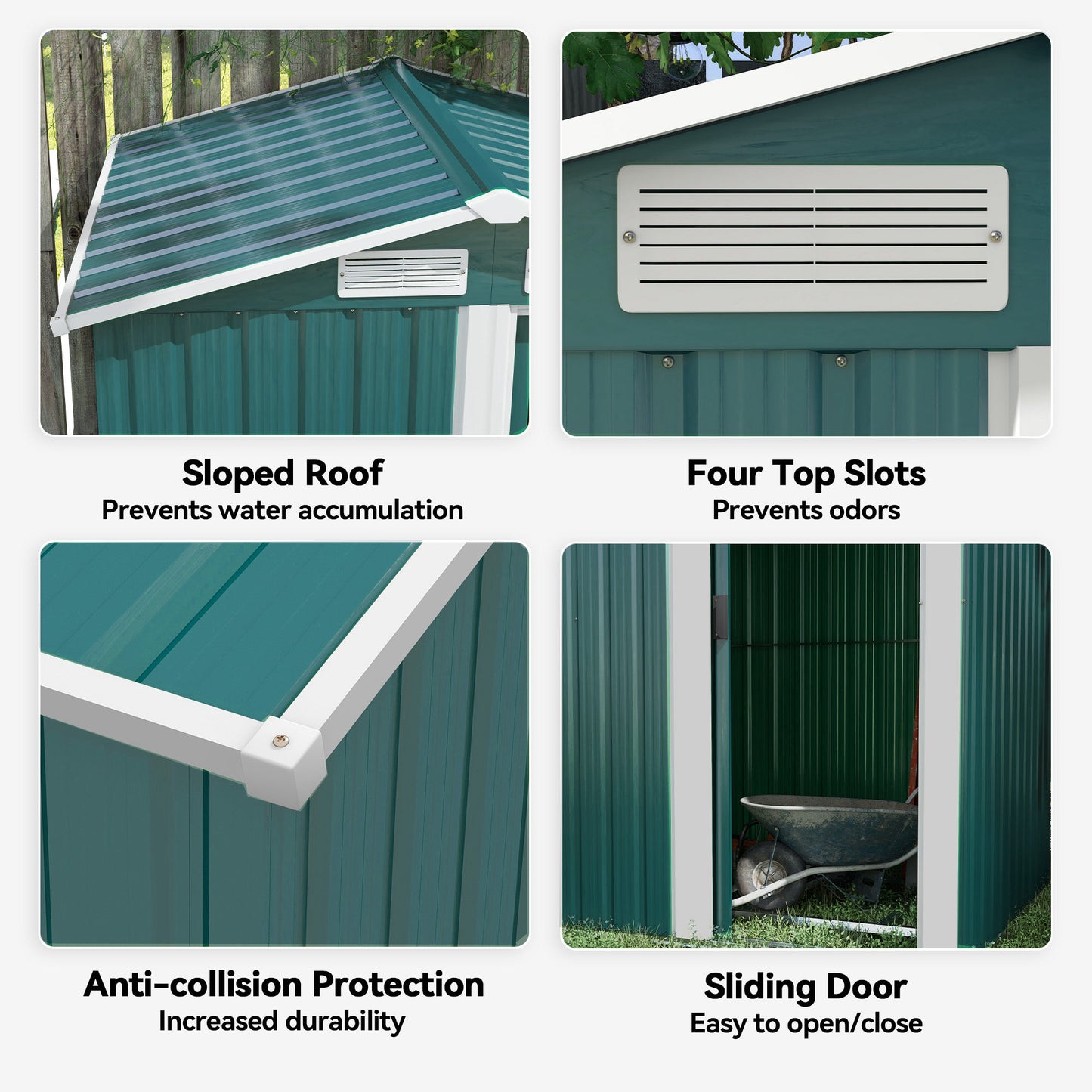 Garden Metal Tool Storage Shed with Sliding Door (2)