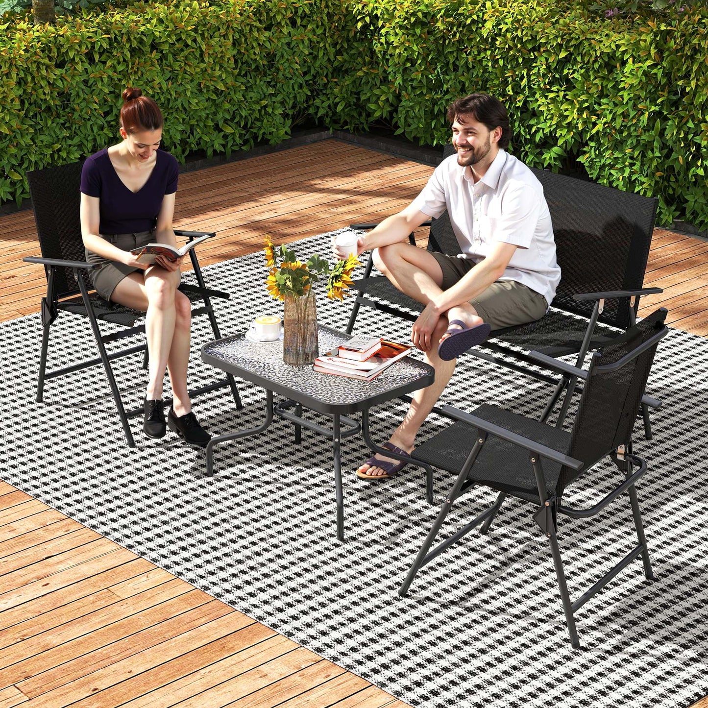 Four-Piece Metal Garden Sofa Set