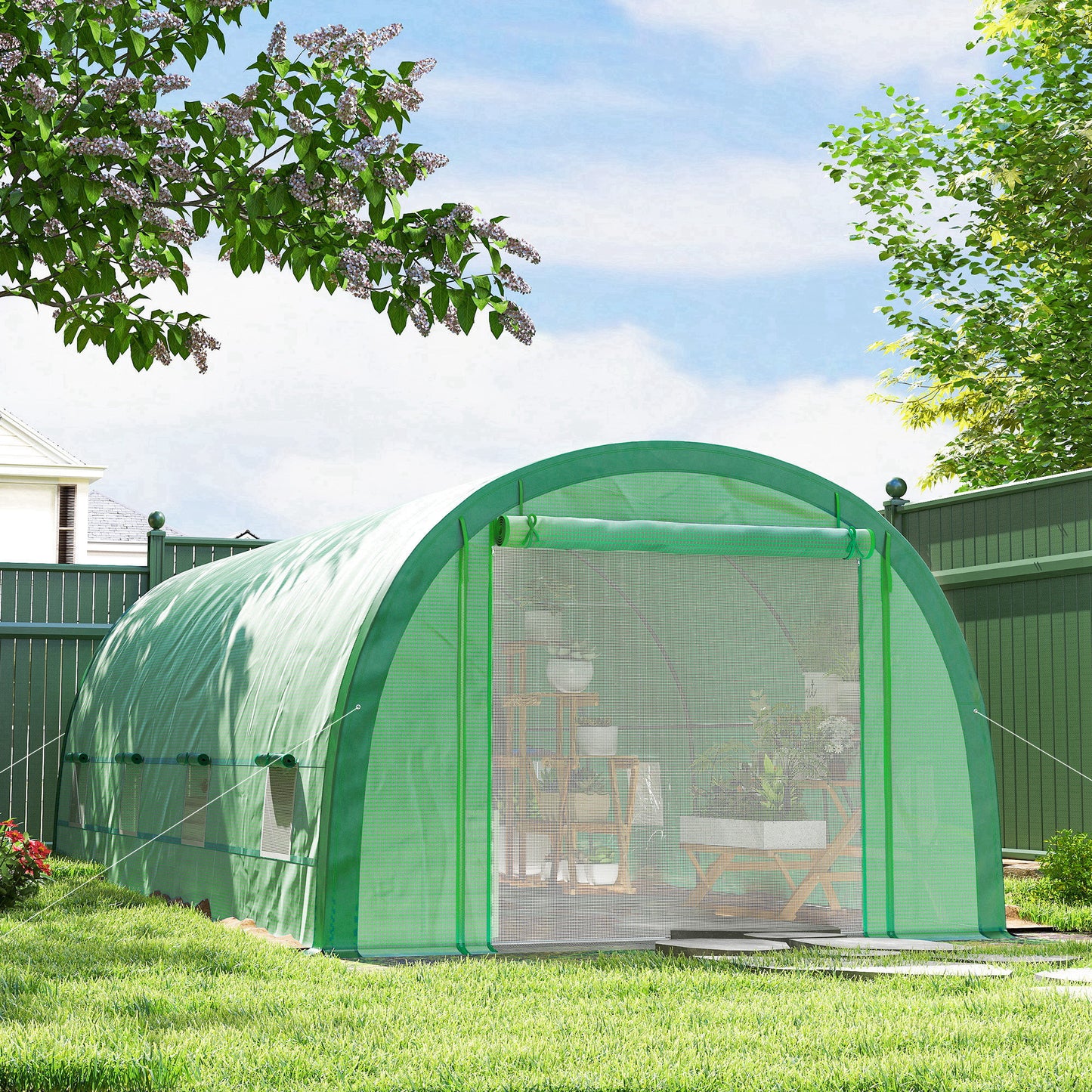 6 x 3(m) Polytunnel Greenhouse with Upgraded Structure