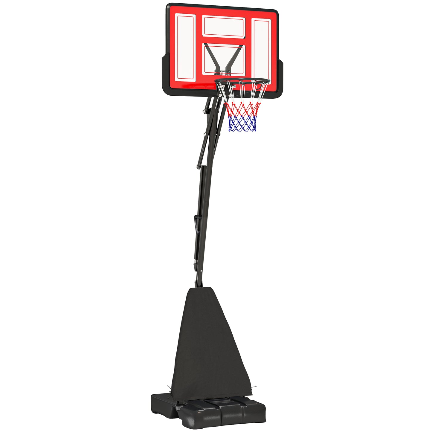 245-305cm Adjustable Basketball Hoop and Stand, with Wheels