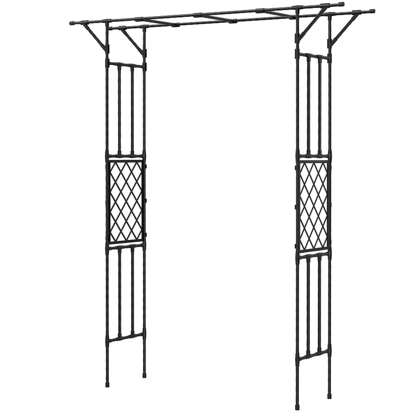 Garden Arch, PE-Coated Steel Arbour Trellis for Climbing Plants