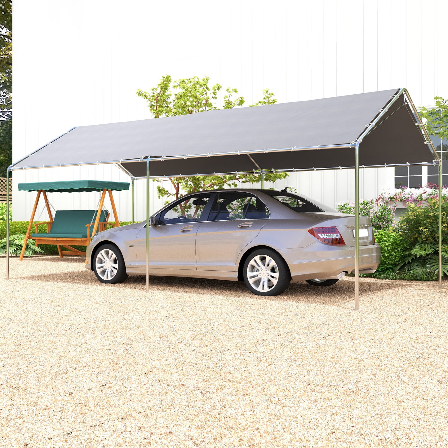 3 x 6m Heavy Duty Carport Garage Car Shelter Galvanized Steel