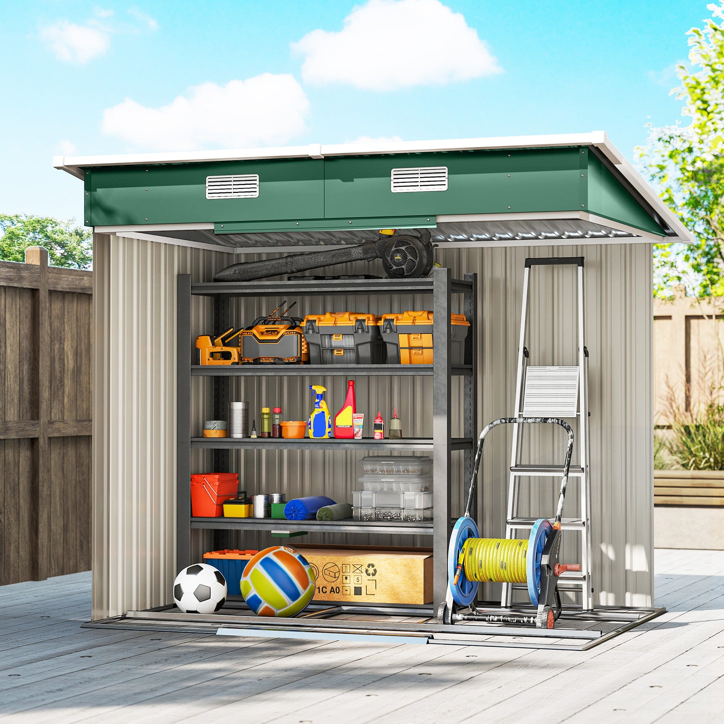 7 x 4ft Outdoor Storage Shed with Foundation Kit (1)