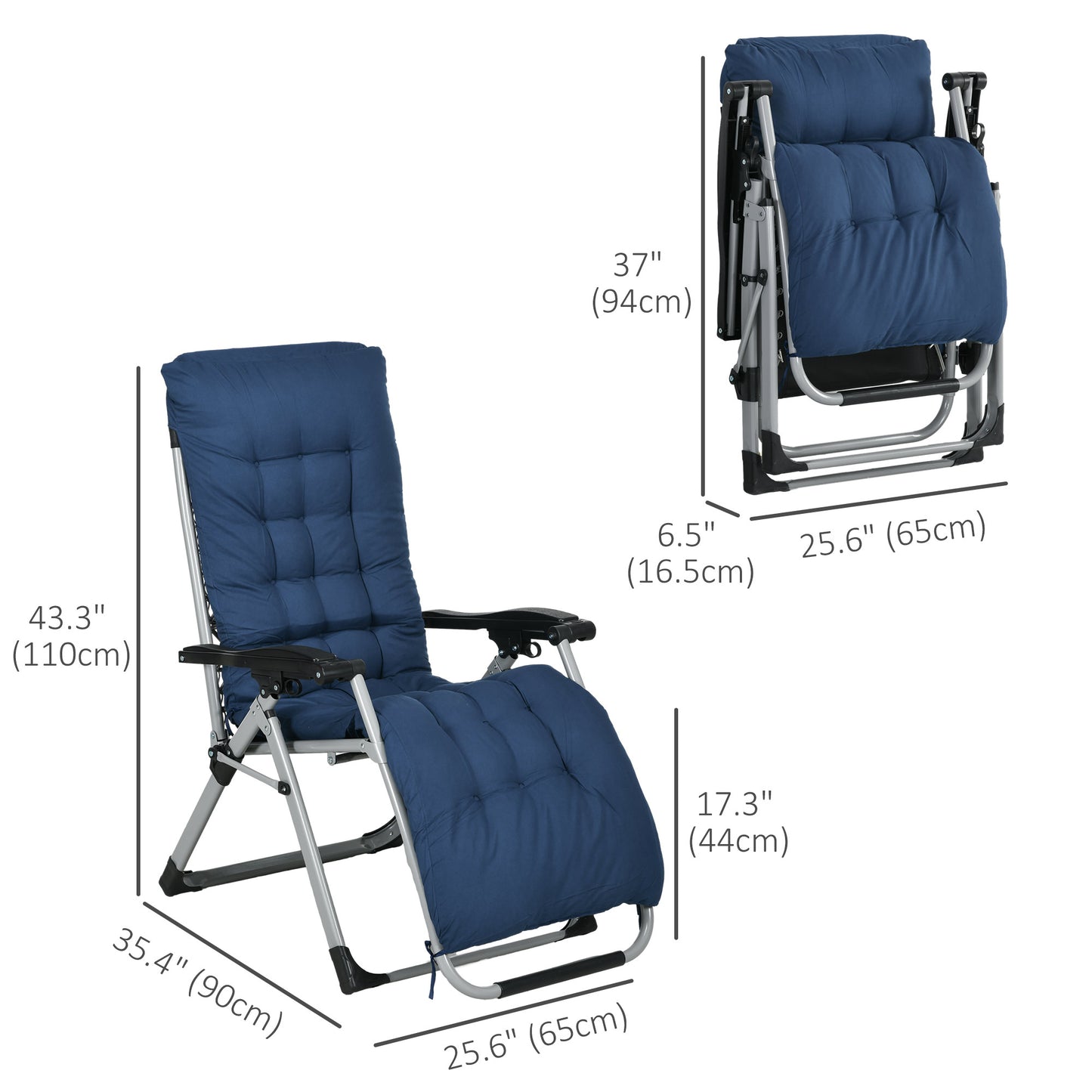 2pc Reclining Zero Gravity Sun Loungers