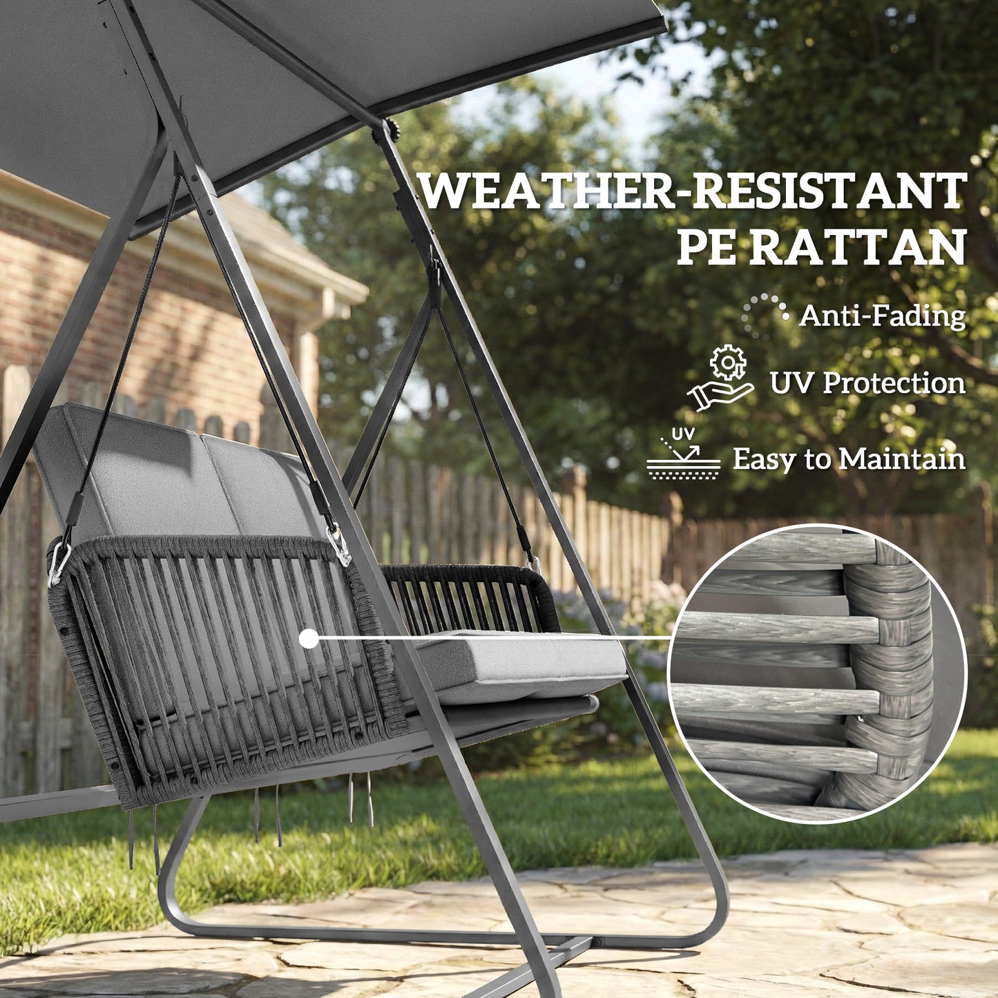 2-Seater Rattan Swing Chair
