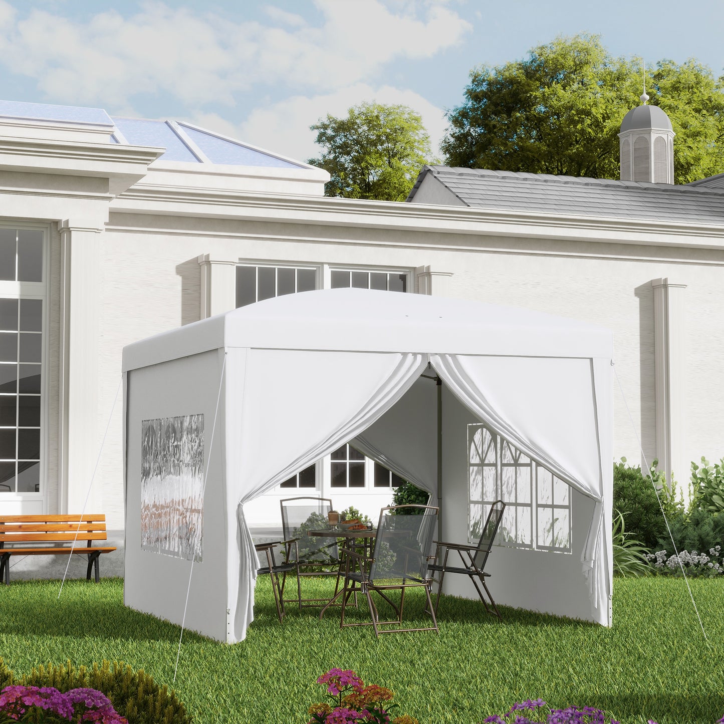 3 x 3m Pop Up Gazebo, Wedding Party Canopy Tent Marquee