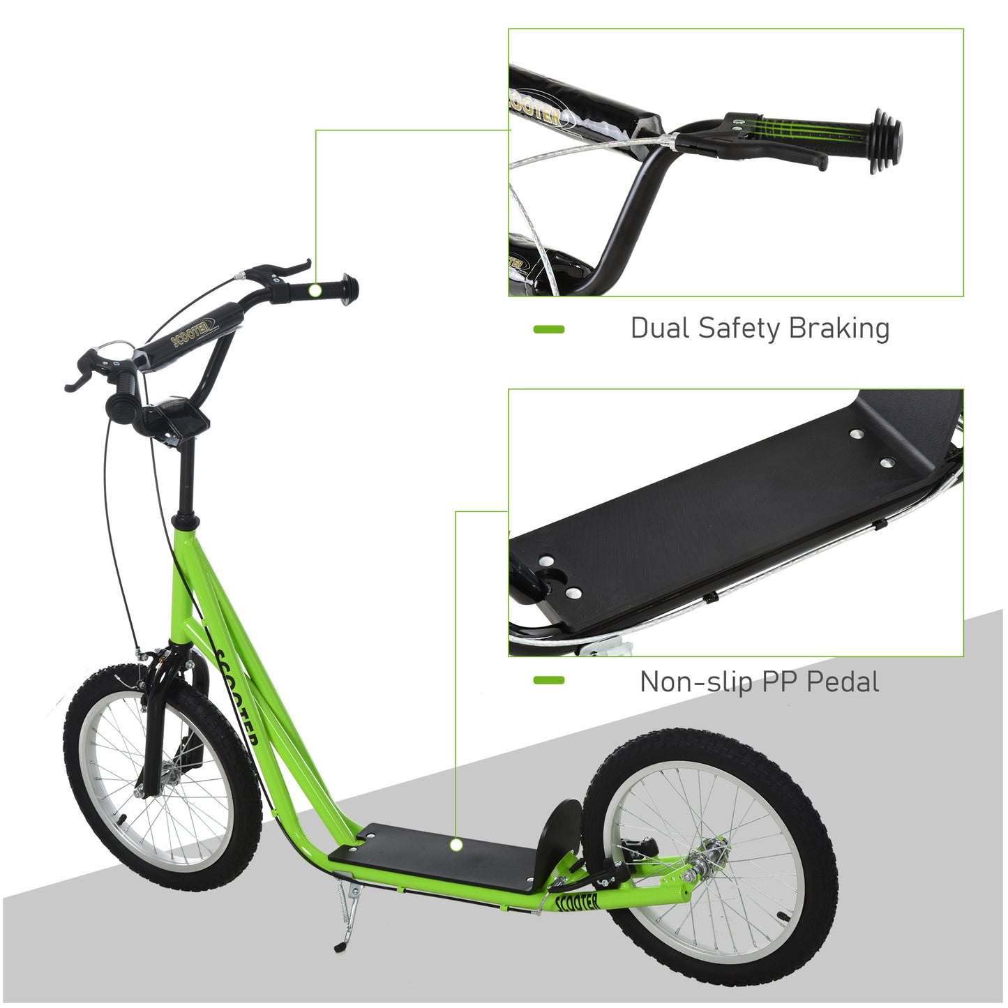 Kick Scooters for Kids with Adjustable Height, Anti-Slip Deck