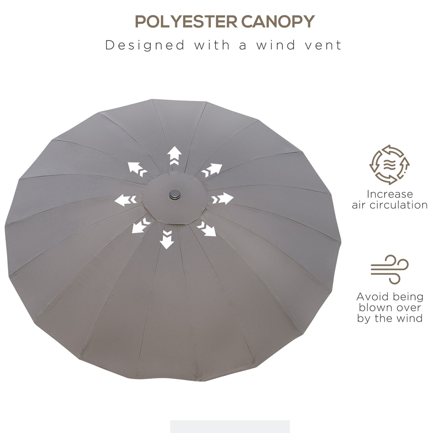 2.5m Shanghai Garden Parasol Umbrella with Crank & Tilt (1)