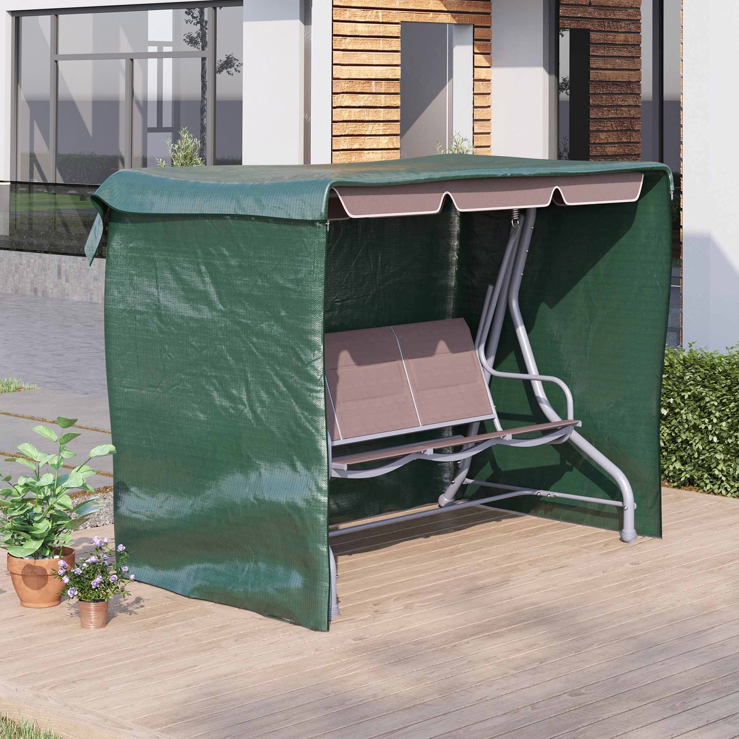Patio 3 Seater Swing Chair Bench Cover Outdoor Garden Furniture