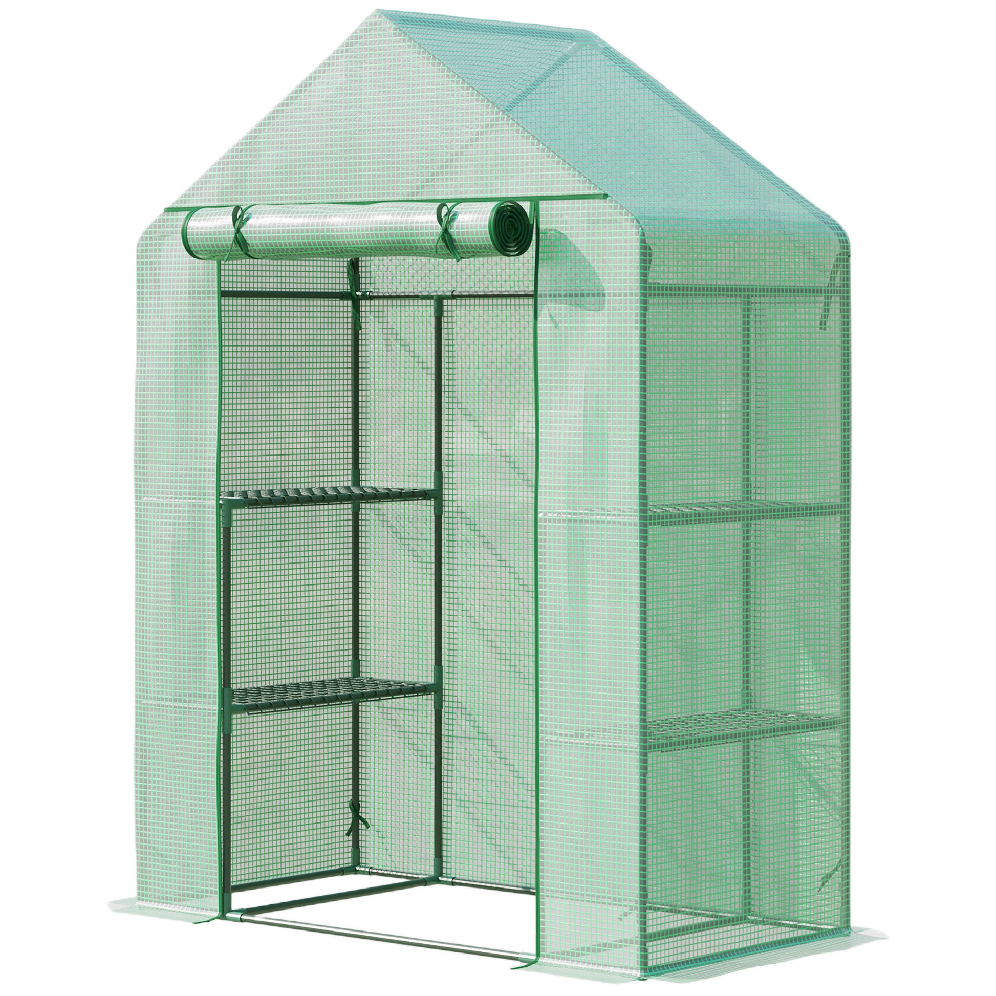 Walk In Greenhouse with Shelves