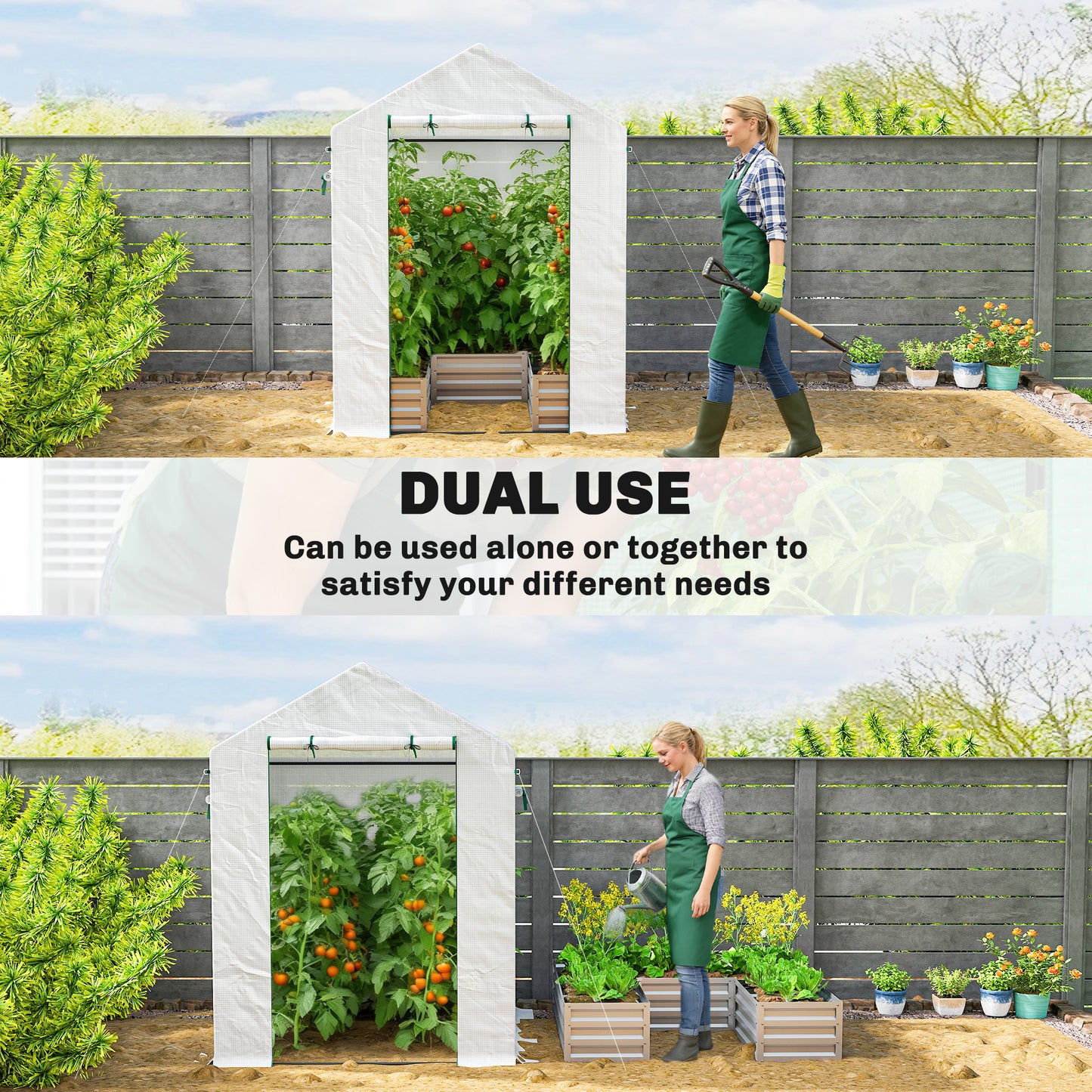 Small Greenhouse with Raised Garden Bed