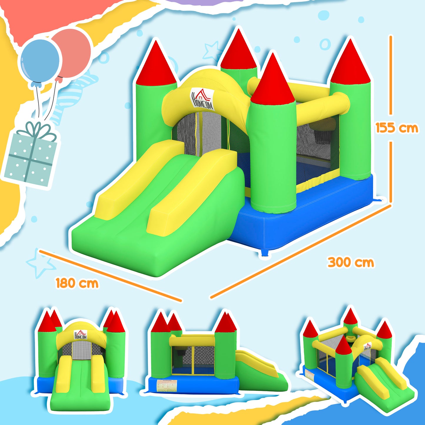 Nylon Inflatable Bouncy Castle, Fire and Water Resistant