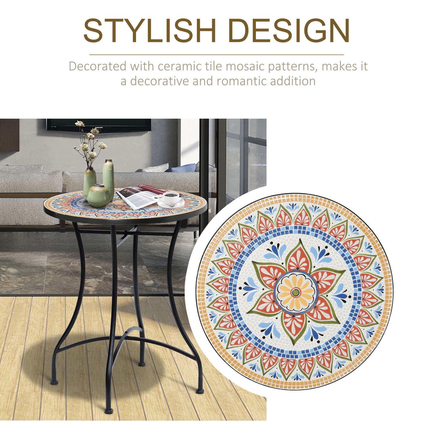 Φ60cm Mosaic Outdoor Patio Table