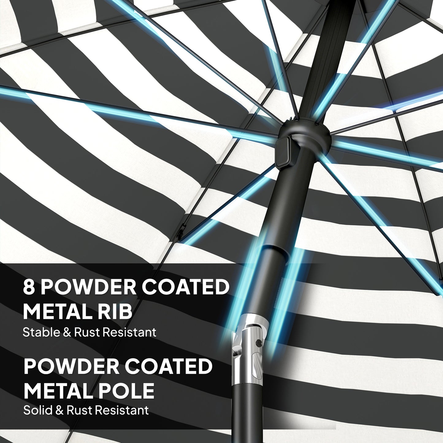 1.8 m Beach Umbrella Parasol with Sand Anchor (2)
