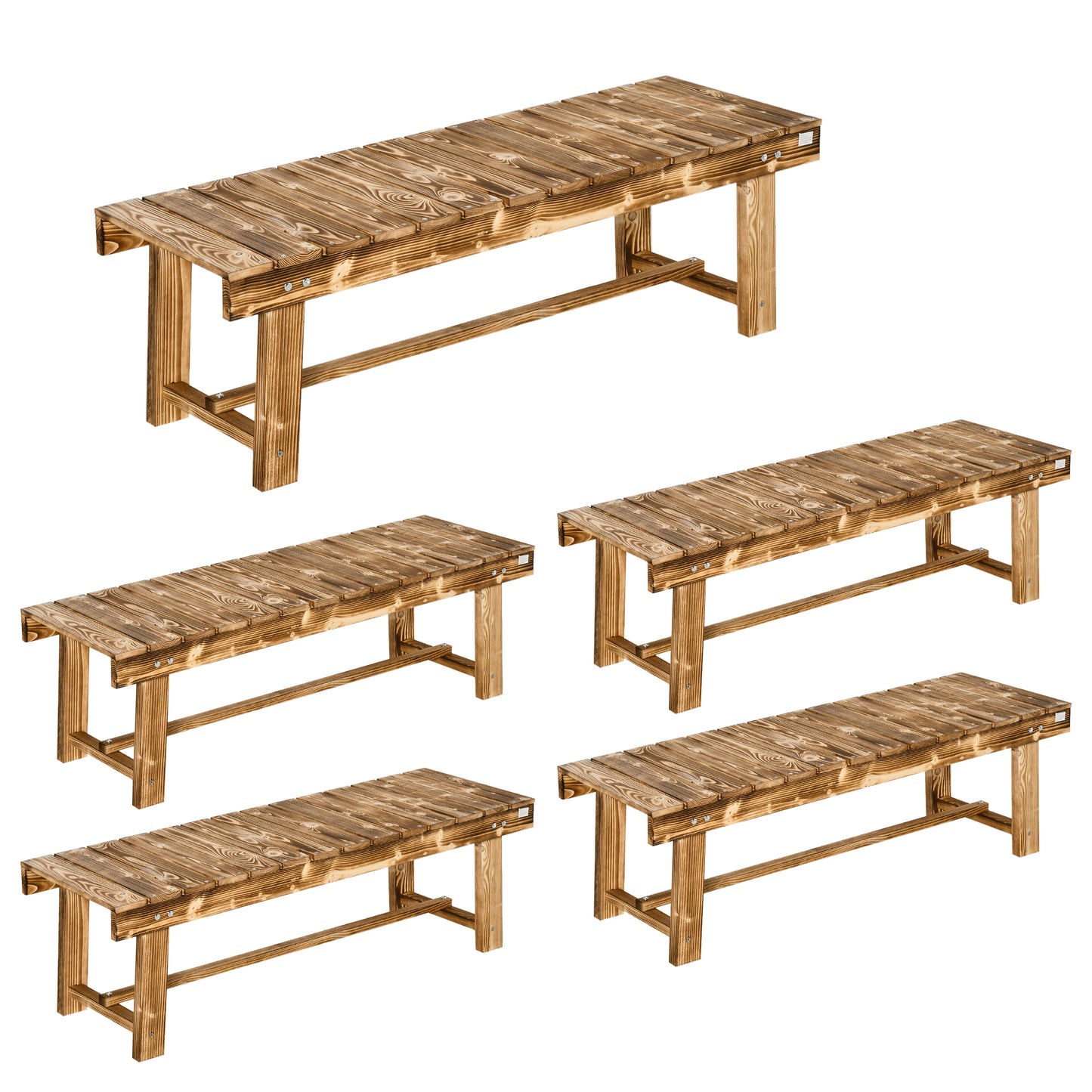 Wooden Garden Benches, 2 Seater Outdoor Benches (1)