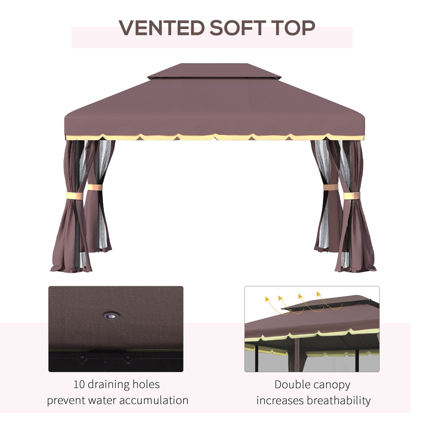 3 x 4m Aluminium Garden Gazebo