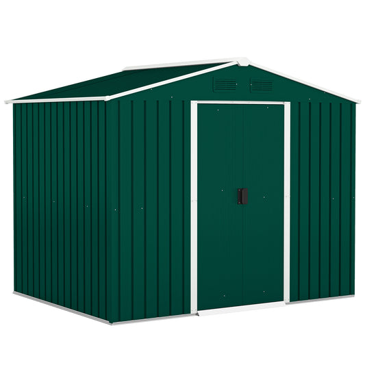 7.7 x 5.7ft Metal Garden Shed with Ventilation Slots