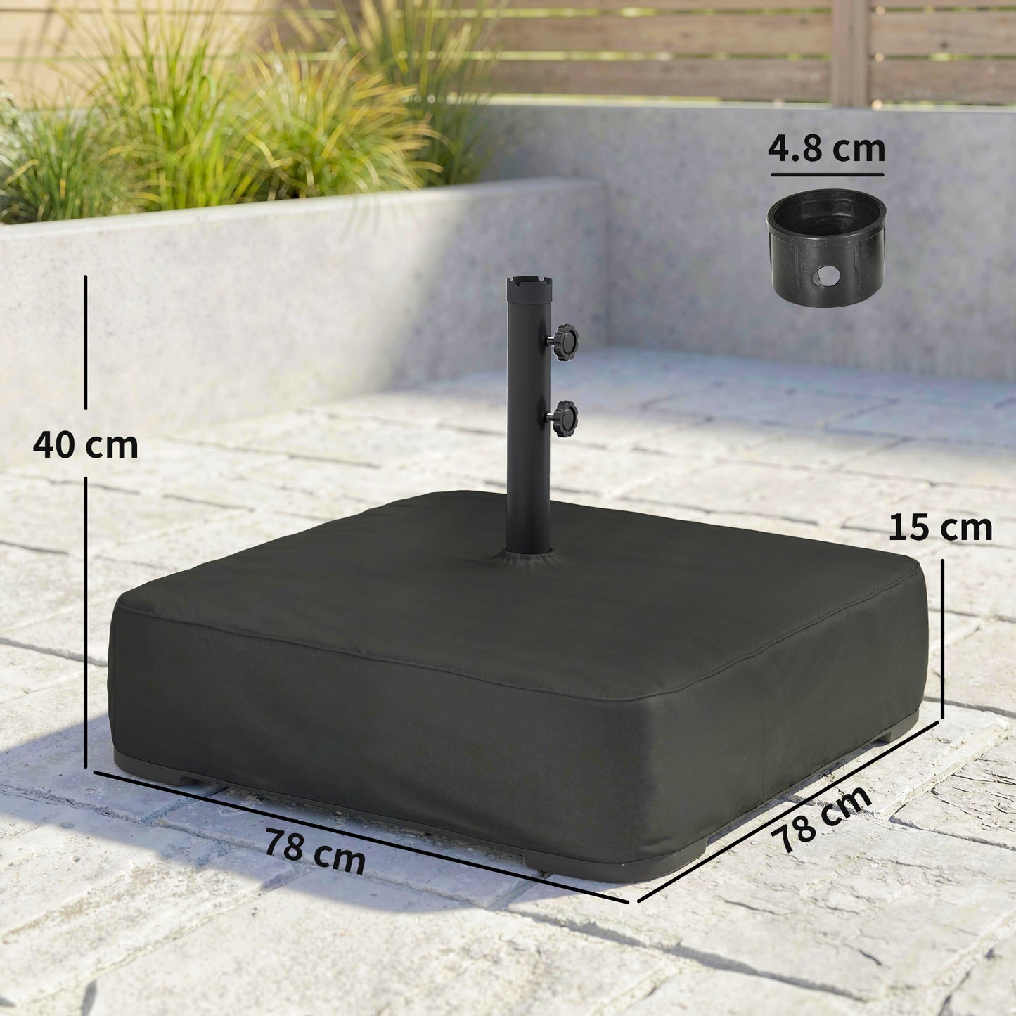 Garden Parasol Base 80 kg Sand Filled Heavy Duty Stand