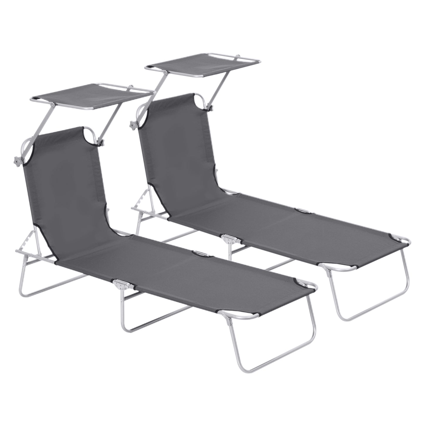 2 Pieces Outdoor Foldable Sun Lounger