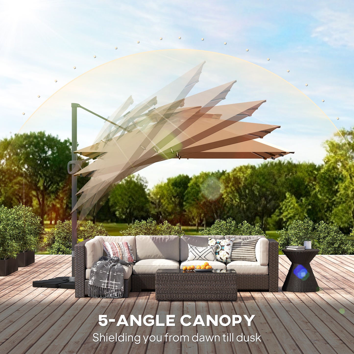 Multi-Angle LED Light Parasol Umbrella