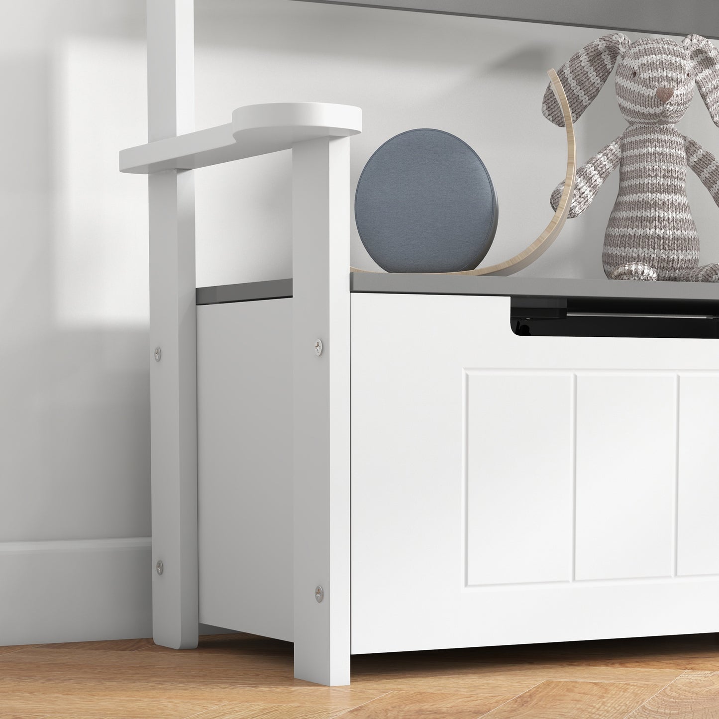 2-in-1 Toy Box for Kids with Lid for Bedroom, Nursery, Playroom