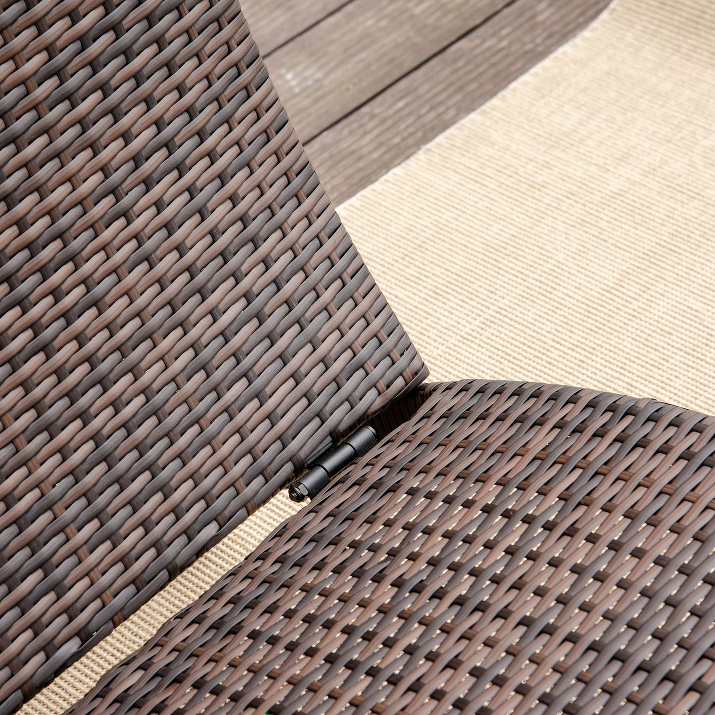 Folding Sun Lounger, PE Rattan Garden Lounger Chair