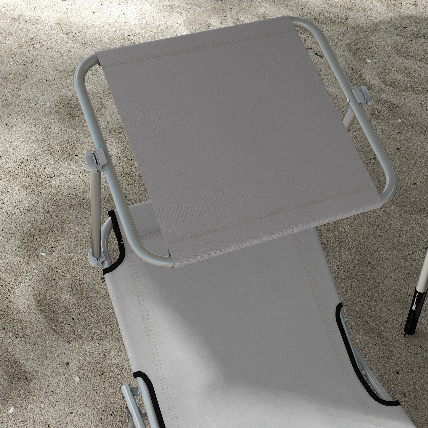 Folding Sun Lounger with Canopy