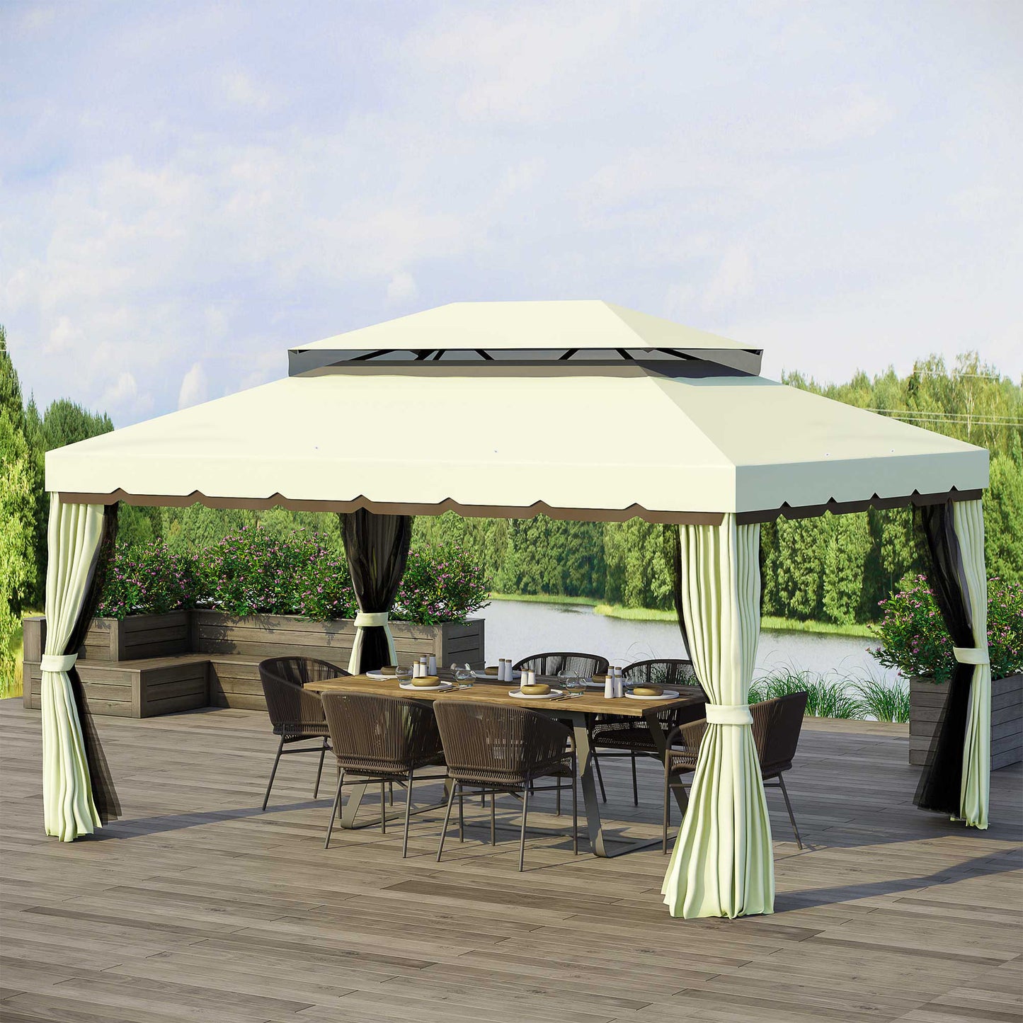 4 x 3 m Aluminum Garden Gazebo