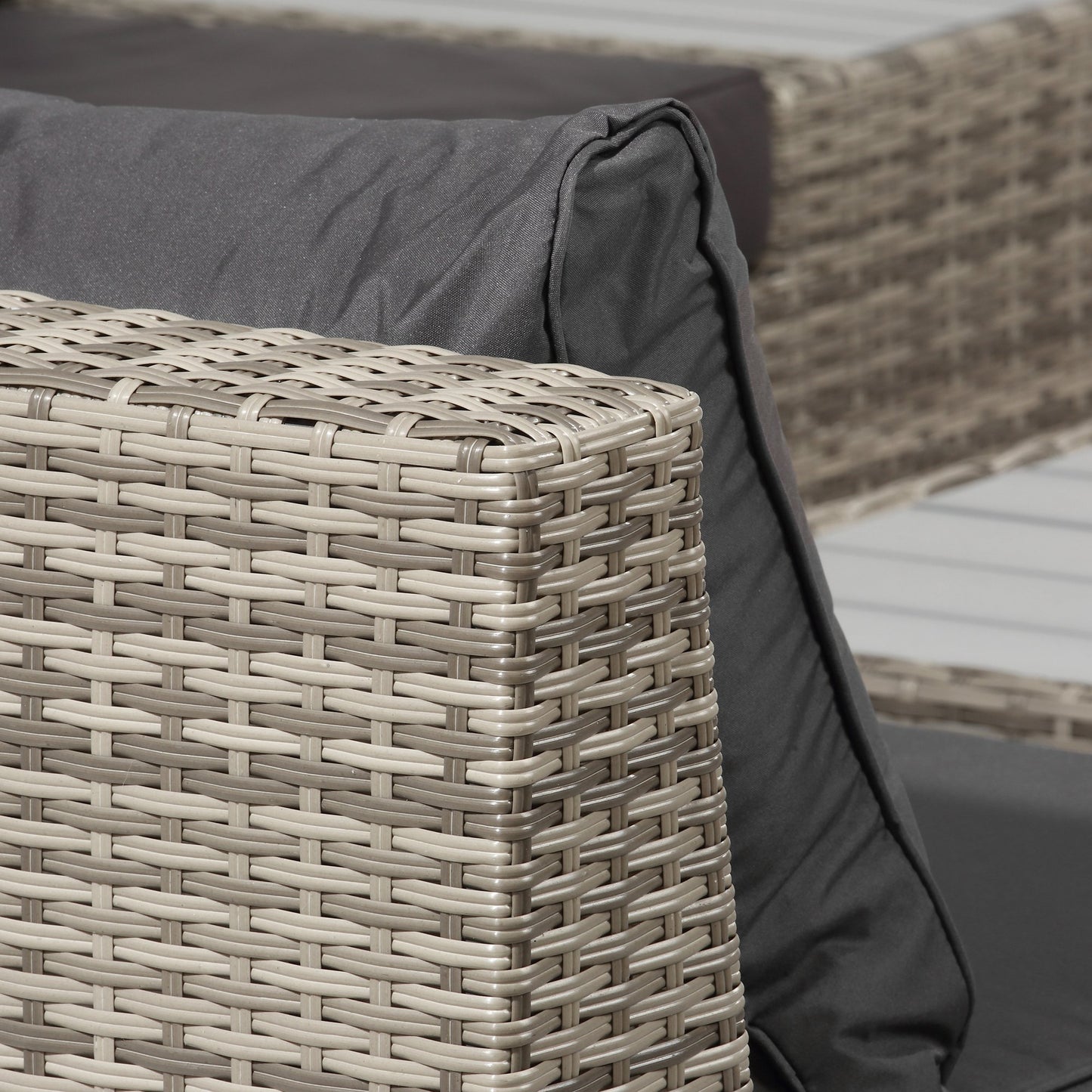 4 PCs Rattan Garden Furniture Outdoor Sectional Corner Sofa