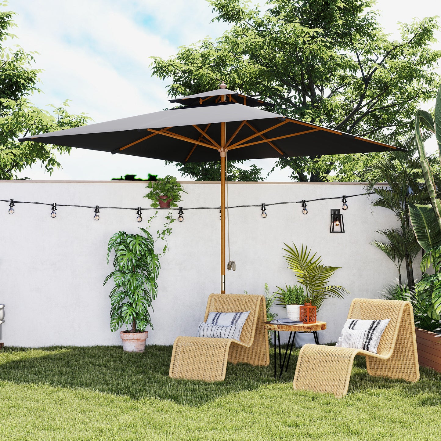 3 m Square Garden Parasol