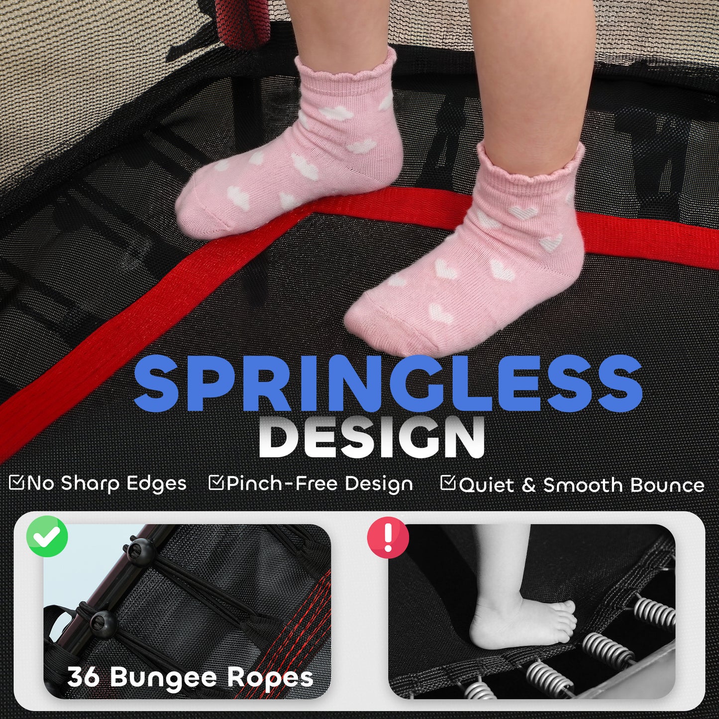Kids Trampoline Mini Bouncer with Enclosure Safety Net