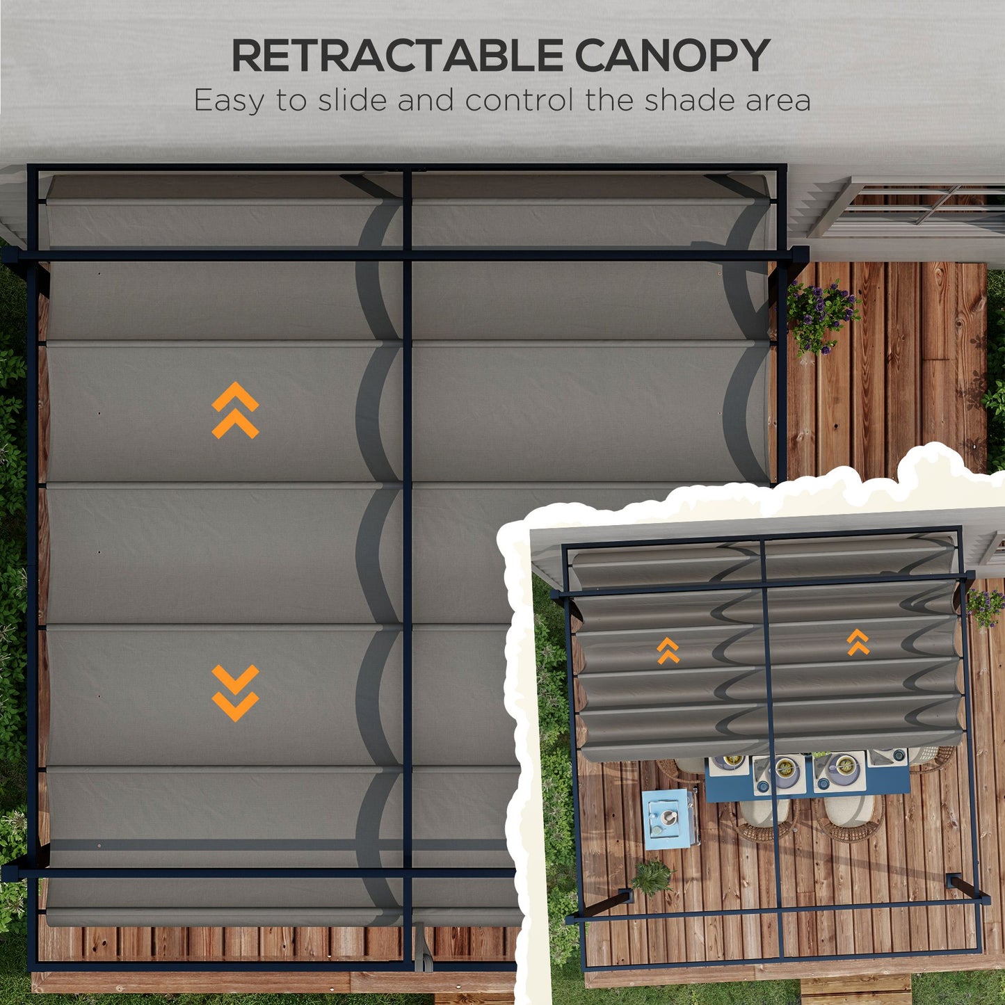 3 x 4m Retractable Pergola